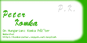 peter komka business card